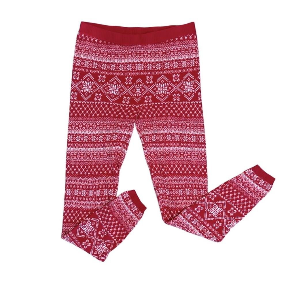MOSSIMO SUPPLY CO Women’s Red White Holiday Print Pajama Pants